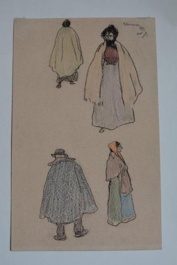 WILLY SLUITER Tekening VERONA ITALIË 1899 Klederdracht K18A beschikbaar voor biedingen