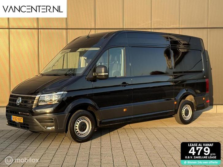 Volkswagen Crafter L3H3 140PK Automaat Carplay Zwart EURO 6, Auto's, Bestelauto's, Bedrijf, Te koop, ABS, Achteruitrijcamera, Airbags