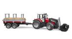 Bruder: 02046 Massey Ferguson met bomentrailer NIEUW, Kinderen en Baby's, Nieuw, Ophalen of Verzenden