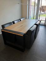 6 eetkamerstoelen / Fauteils (Goossens Mountain), Huis en Inrichting, Stoelen, Ophalen, Gebruikt, Zwart, Leer