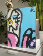 Graffiti kunst schilderij “Shopping with my girls” met lijst, Verzenden