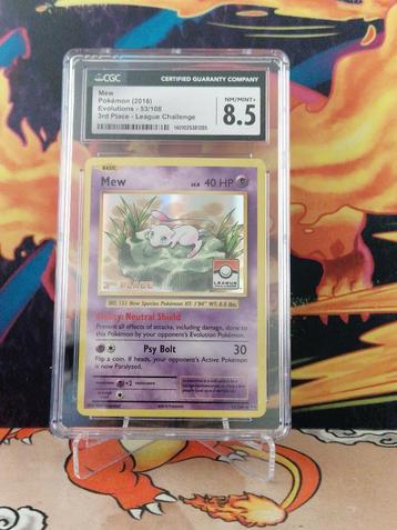 CGC 8.5 Mew - Evolutions 53/108 - 3rd Place League Challenge beschikbaar voor biedingen