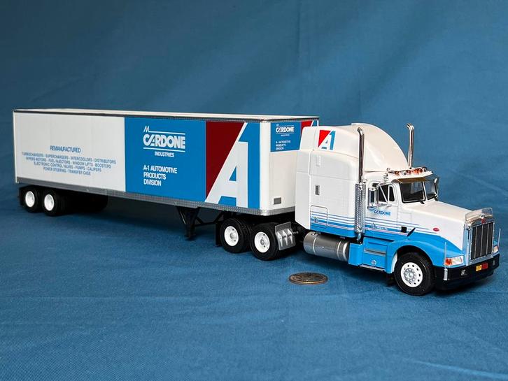 Peterbilt 377A/E & lange trailer Cardone! Nieuw&doos!KIJK!, Hobby en Vrije tijd, Modelauto's | 1:50, Nieuw, Bus of Vrachtwagen