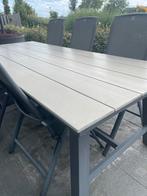 Tuintafel 250 cm met zes verstelbare stoelen, Tuin en Terras, Tuintafels, Ophalen, Gebruikt, Rechthoekig