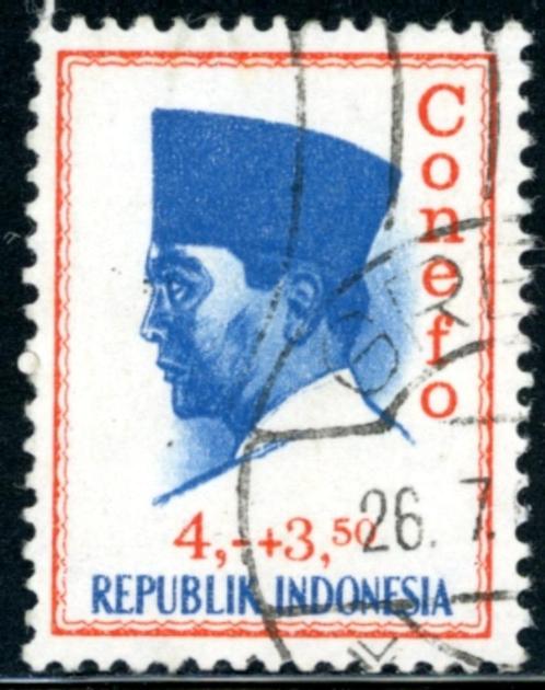 Indonesie 477 - President Soekarno, Postzegels en Munten, Postzegels | Azië, Gestempeld, Zuidoost-Azië, Ophalen of Verzenden