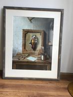 Lijst + glas + poster Clown + ophanging als nieuw, Huis en Inrichting, Ophalen, Zo goed als nieuw, Hout, Minder dan 50 cm