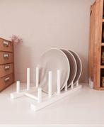 Wit houten bordenrek, Antiek en Kunst, Curiosa en Brocante, Ophalen of Verzenden