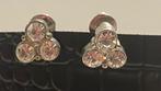 Zilverkleurige oorsteker met strass steentjes, Overige materialen, Nieuw, Ophalen of Verzenden, Knopjes of Stekers