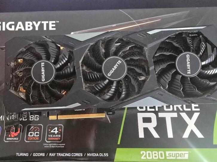 Gigabyte Geforce RTX 2080 Super, Computers en Software, Videokaarten, Zo goed als nieuw, Nvidia, PCI-Express 3.0, GDDR6, Ophalen of Verzenden