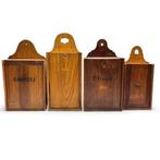 Vier antieke houten schooltassen, Antiek en Kunst, Ophalen of Verzenden