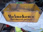 Grote heineken's bier houten krat het meest getapt uit 1956, Ophalen of Verzenden, Gebruikt, Reclamebord, Plaat of Schild, Heineken