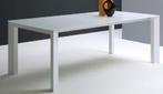 Witte glazen eetkamertafel, Huis en Inrichting, Tafels | Eettafels, Ophalen, 50 tot 100 cm, Zo goed als nieuw, Vijf personen of meer
