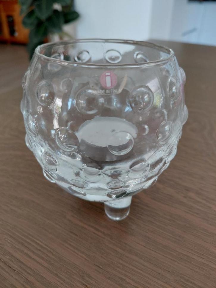 IITTALA VINTAGE - WAXINELICHT/VAASJE - TINA NORDSTRÖM, Antiek en Kunst, Antiek | Glas en Kristal, Ophalen of Verzenden