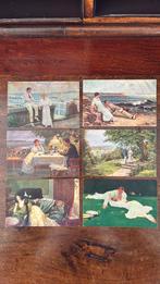 Romantiek. 6 mooie kaarten. Rond 1920, Verzamelen, Ophalen of Verzenden, Voor 1920