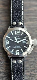 TW Steel TW2 zwart met staal, Ophalen of Verzenden, Zo goed als nieuw, Leer, Overige merken