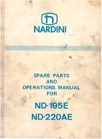 Handleiding Nardini ND195E - 220 AE draaibank  (user manual), Doe-het-zelf en Verbouw, Draaibanken, Ophalen of Verzenden, Gebruikt