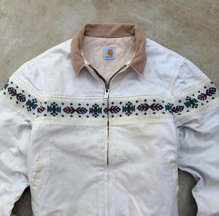 Vintage 90s Carhartt JQ0507 Santa Fe, Kleding | Heren, Jassen | Winter, Gedragen, Maat 48/50 (M), Wit, Ophalen of Verzenden