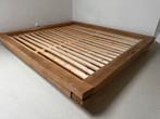 Zwevend Massief Eiken Balken Bed (220x200), Ophalen, Gebruikt, Tweepersoons, Overige maten