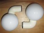 Vintage wandlamp; witte bol, Ophalen of Verzenden, Gebruikt, Glas