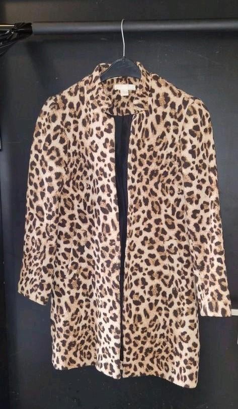 H&M Panterprint/ luipaardprint Mantel Jasje Maat S, NIEUW!, H&M, Bruin, Ophalen of Verzenden, Zo goed als nieuw