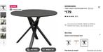 Ikea MARIEDAMM tafel – zwart marmerpatroon – als nieuw, Huis en Inrichting, Ophalen, 100 tot 150 cm, Rond, Zo goed als nieuw