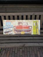 Print van oude Amerikaanse auto   route 66, Ophalen of Verzenden, Zo goed als nieuw, Print