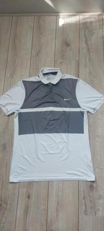 Nike Golfpolo Dri-Fit Maat L - Wit/Grijs beschikbaar voor biedingen