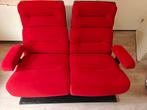 Bioscoop stoelen/bank/loveseat, rood met plateau, Huis en Inrichting, Banken | Bankstellen, Ophalen, Gebruikt, Minder dan 75 cm