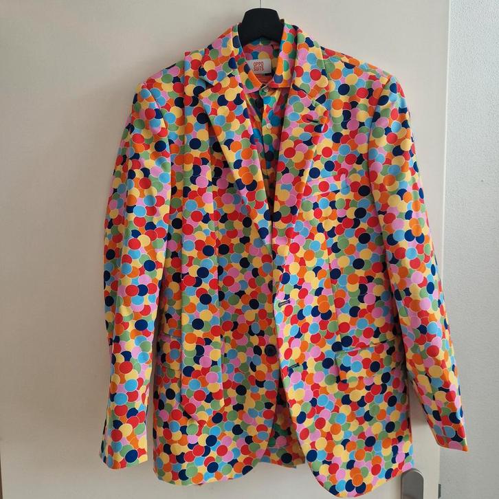 Confetti Opposuits Heren Maat S, Kleding | Heren, Carnavalskleding en Feestkleding, Zo goed als nieuw, Kleding, Carnaval, Maat 46 (S) of kleiner