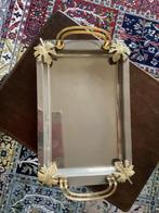 Dienblad verzilverd met gouden handgreep. Blad 32x29.5, Antiek en Kunst, Antiek | Goud en Zilver, Ophalen of Verzenden