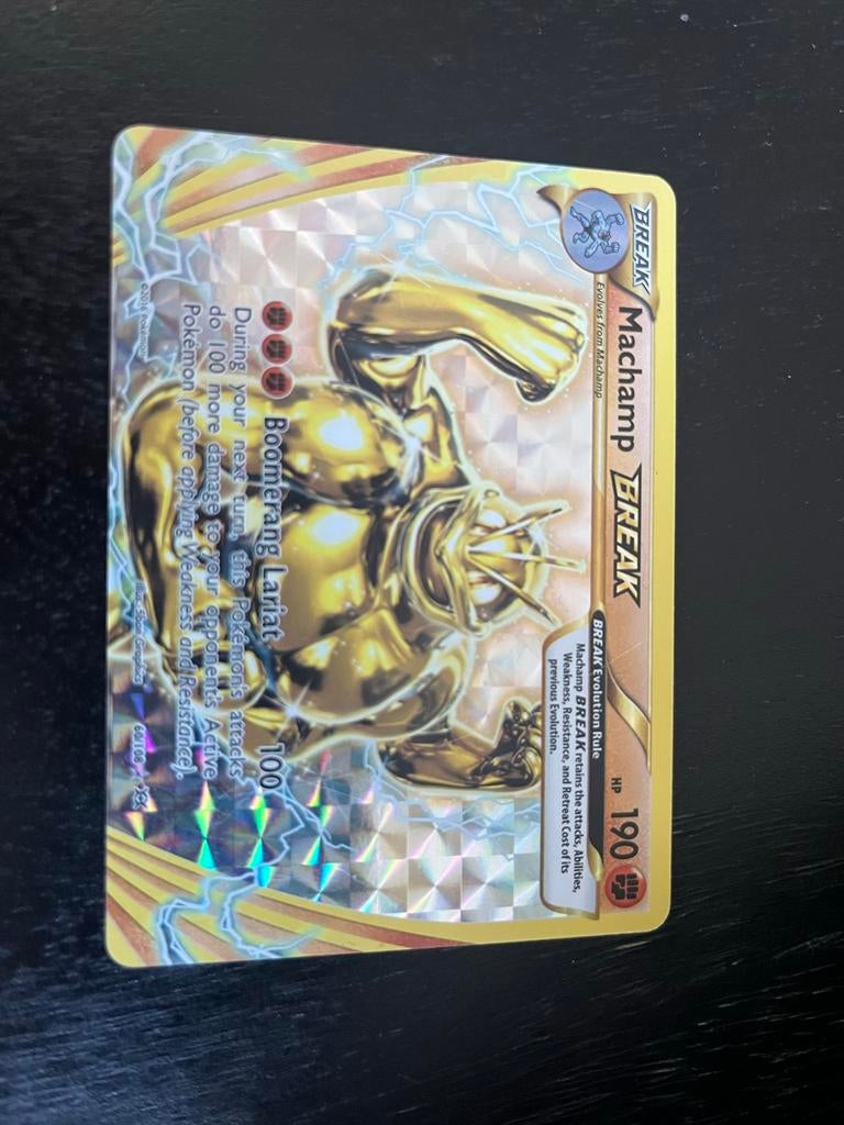 Machamp BREAK - Gouden Pokémonkaart, Ophalen of Verzenden, Gebruikt, Losse kaart, Foil