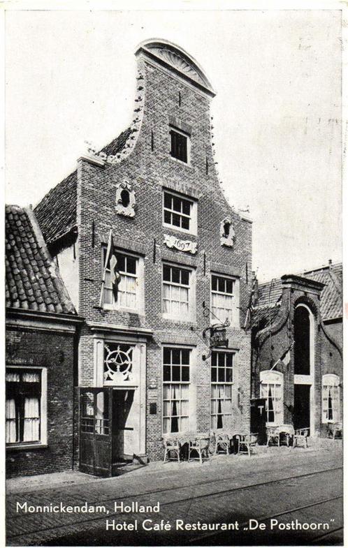 Monnickendam - Hotel Cafe Restaurant De Posthoorn - 1965 gel, Verzamelen, Ansichtkaarten | Nederland, Gelopen, Overijssel, 1960 tot 1980