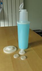 Tupperware Vintage Strooier, beker blauw 18,5cm, Huis en Inrichting, Keuken | Tupperware, Ophalen, Gebruikt, Blauw, Beker of Kan
