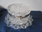 Kristallen schaaltje met deksel en onderbord, Huis en Inrichting, Woonaccessoires | Schalen en Manden, Ophalen of Verzenden, Gebruikt