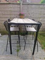Een tuin set met hoge bar stoelen, Tuin en Terras, Tuinbanken, Ophalen, Gebruikt, Metaal
