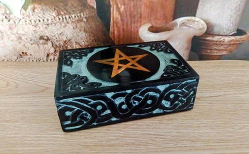 Zeepsteen Tarot / Sieradendoos met Pentagram ontwerp, Verzamelen, Beelden en Beeldjes, Nieuw, Overige typen, Ophalen of Verzenden