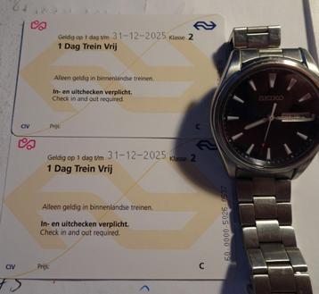 2 kaartjes dag trein vrij  tot en met 31 dec 2025 beschikbaar voor biedingen
