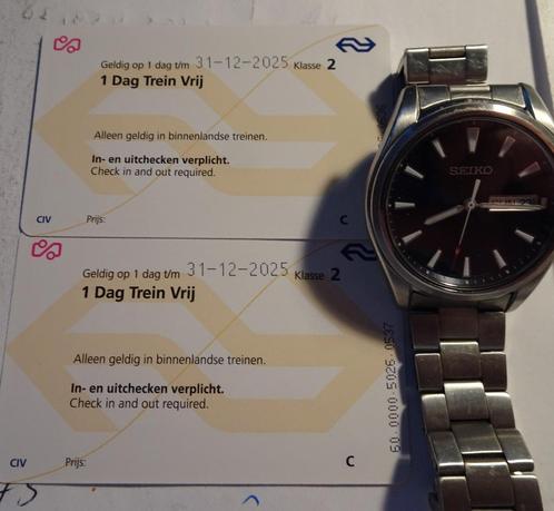2 kaartjes dag trein vrij  tot en met 31 dec 2025, Tickets en Kaartjes, Trein, Bus en Vliegtuig, Twee personen, Algemeen kaartje