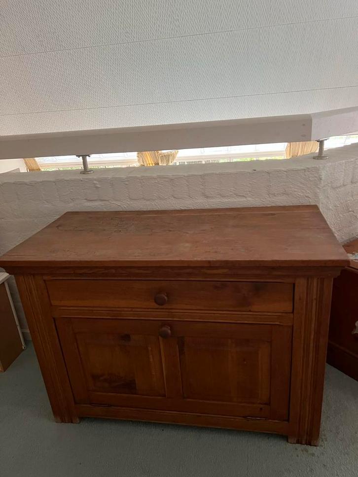 Houten Kastje met Lade en Deuren, Huis en Inrichting, Kasten | Dressoirs, Gebruikt, 50 tot 100 cm, 25 tot 50 cm, Met lade(s), Overige houtsoorten
