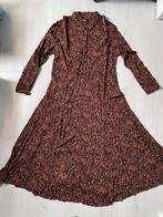 zwarte MARKS & SPENCER overhemd jurk met bruine stippen 44, Verzenden, Maat 42/44 (L), Bruin, Onder de knie