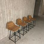 4 x Rotan kruk - D. van Sliedregt - Rohé Noordwolde '60 '70, Ophalen of Verzenden, Gebruikt, Overige materialen