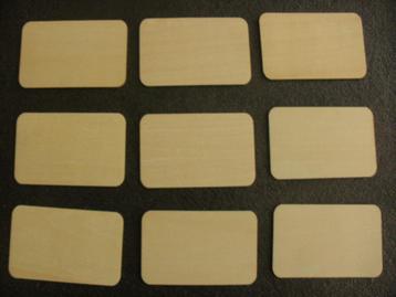 '0527- set 9x LABELS HOUT, knutselen, deco 6x4'  beschikbaar voor biedingen