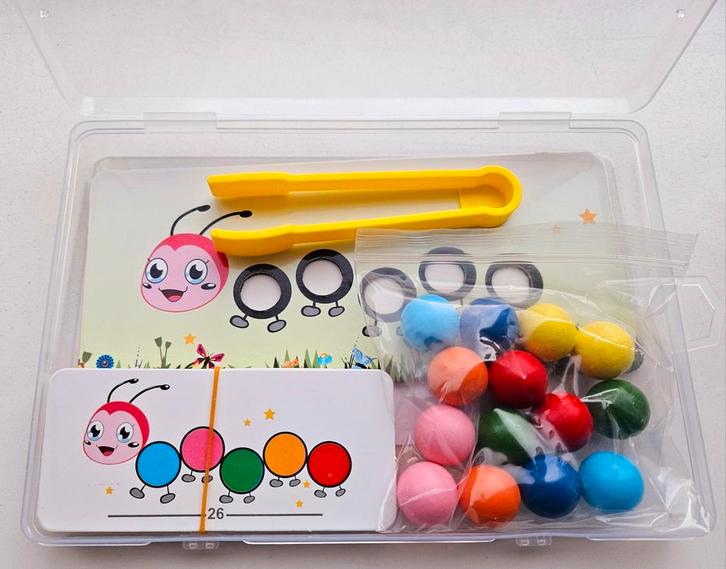 Montessori Pincet Spel - Kleuren & Fijne Motoriek, Kinderen en Baby's, Speelgoed | Educatief en Creatief, Nieuw, Rekenen, Ontdekken