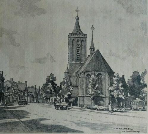 Scherpenzeel ... H.E. Roodenburg ..., Antiek en Kunst, Kunst | Etsen en Gravures, Ophalen of Verzenden