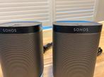 Zwarte sonos play 1 speakerset + flexson tafelstand, Onbekend, Ophalen of Verzenden, Zo goed als nieuw, Sonos