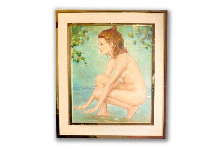 Schilderij vrouw modern 80x68, Antiek en Kunst, Kunst | Schilderijen | Modern, Ophalen