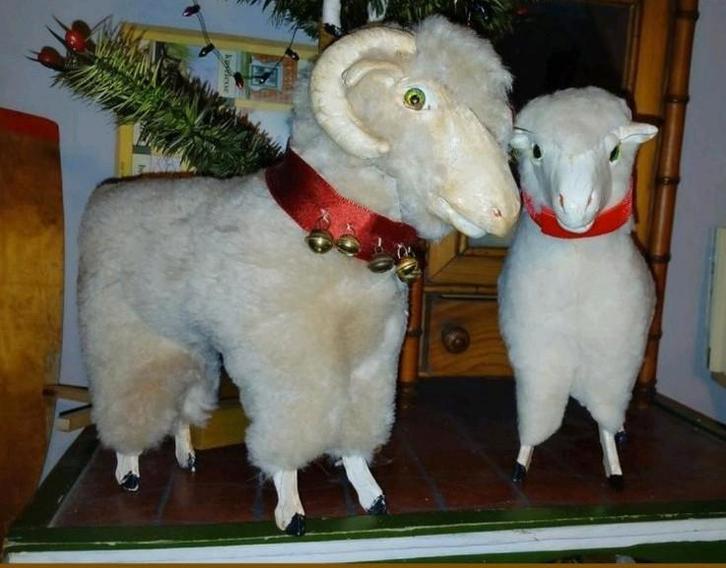 Grote vintage Schaapje en Ram, Antiek en Kunst, Antiek | Speelgoed, Ophalen of Verzenden