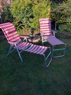2 Crespo tuinstoelen met voetenbankjes - Opvouwbaar, Ophalen, Gebruikt, Campingstoel