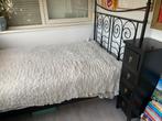 IKEA Zwart Metalen Bed 140x200 + Auping Bodems, Huis en Inrichting, Ophalen, Gebruikt, Zwart, Tweepersoons