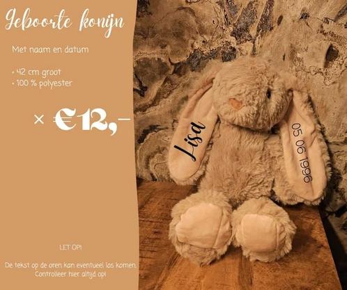 Geboorte konijn, Kinderen en Baby's, Kraamcadeaus en Geboorteborden, Nieuw, Kraamcadeau, Ophalen of Verzenden